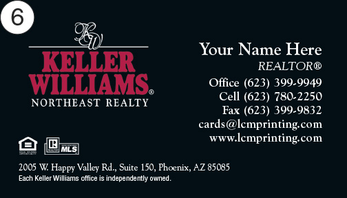 Keller Williams Business Card front 6